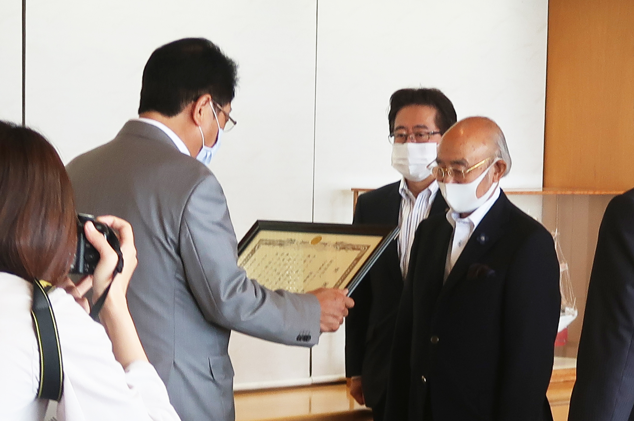 市長と記念撮影